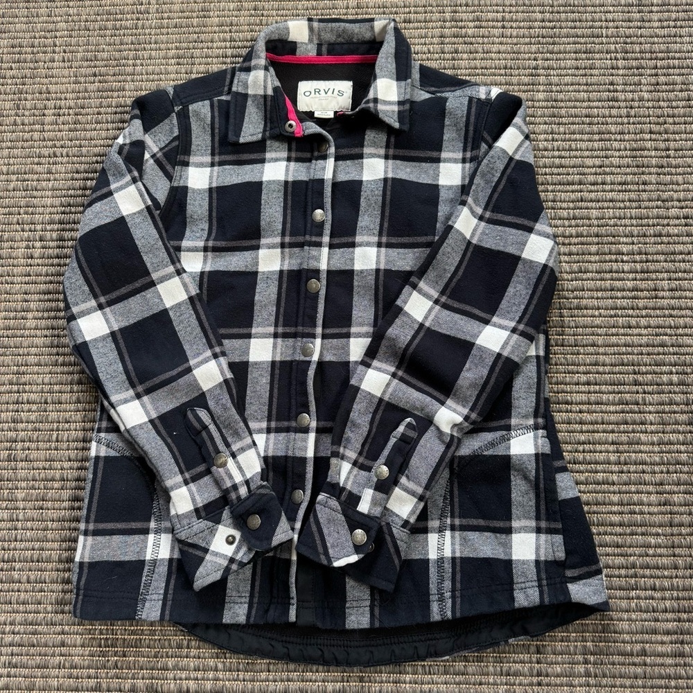 Orvis Black and White Plaid Utility Jacket